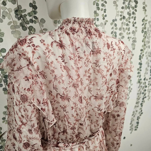 Minkpink Melanie Floral Chiffon Ruffle Dress Size XL - Picture 8 of 12